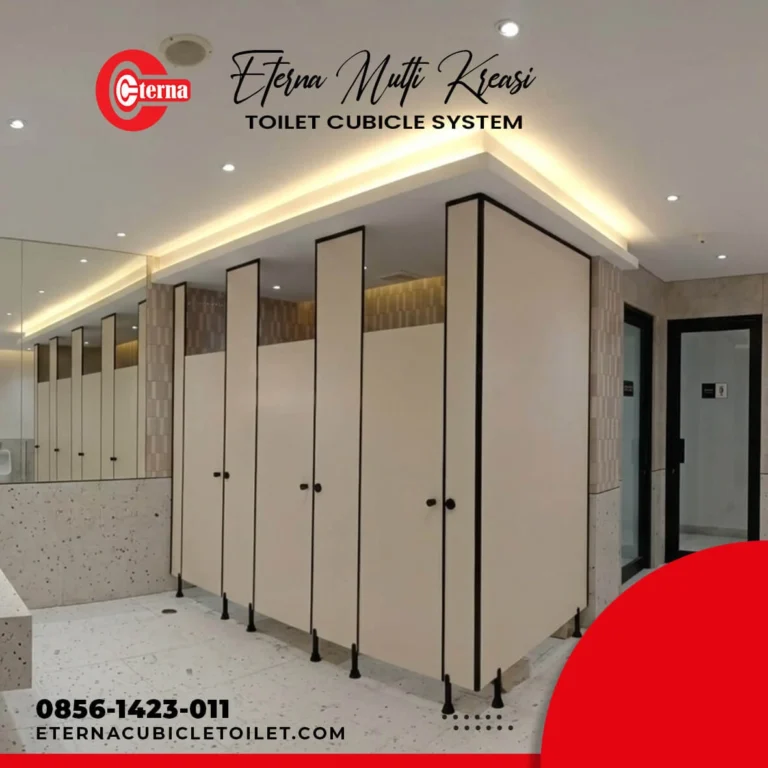 foto hasil pemasangan partisi toilet phenolic grade a 12 mm